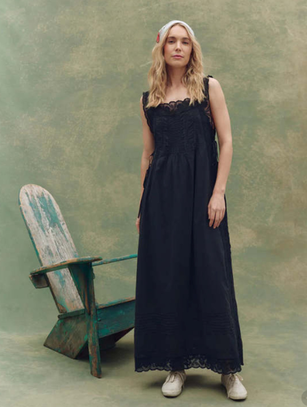 The Great. Attic Lace Dress in Black